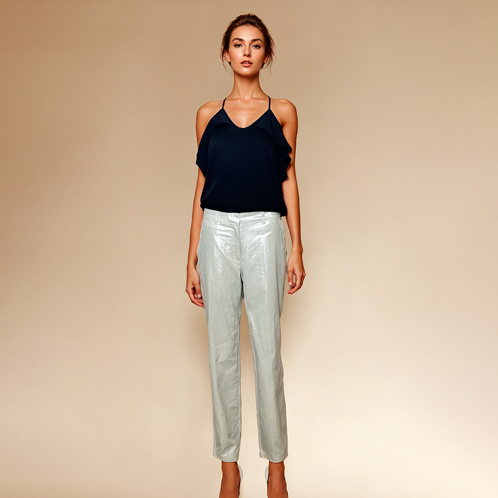 Bellamilan Brand Woven Off-the-Shoulder Halter Neck Top