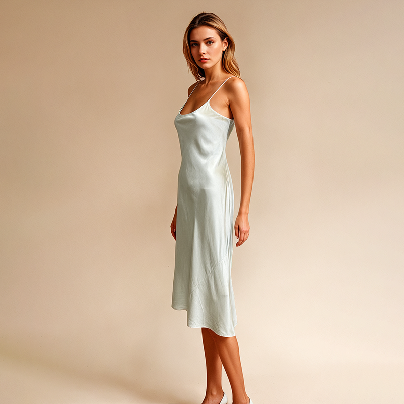 Bellamilan Brand Champagne Heavy Silk Slip Dress