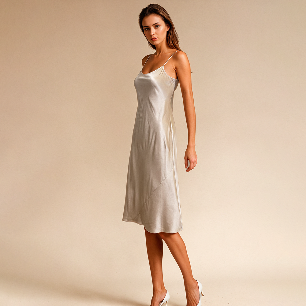 Bellamilan Brand Heavyweight Silk Pink Slip Dress