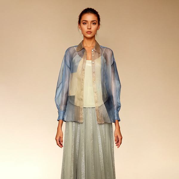 Bellamilan Brand Delicate silk organza blouse and skirt set