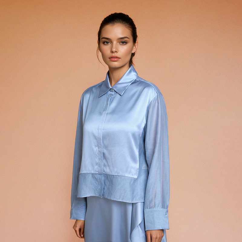 Bellamilan Brand Heavyweight Satin Silk Spliced Ensemble